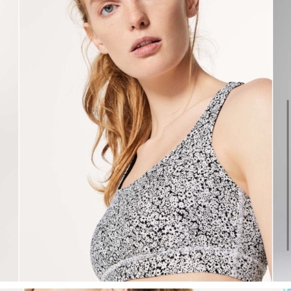 Lululemon Energy Bra Ditsy Daisy White Black 10 - Picture 2 of 2